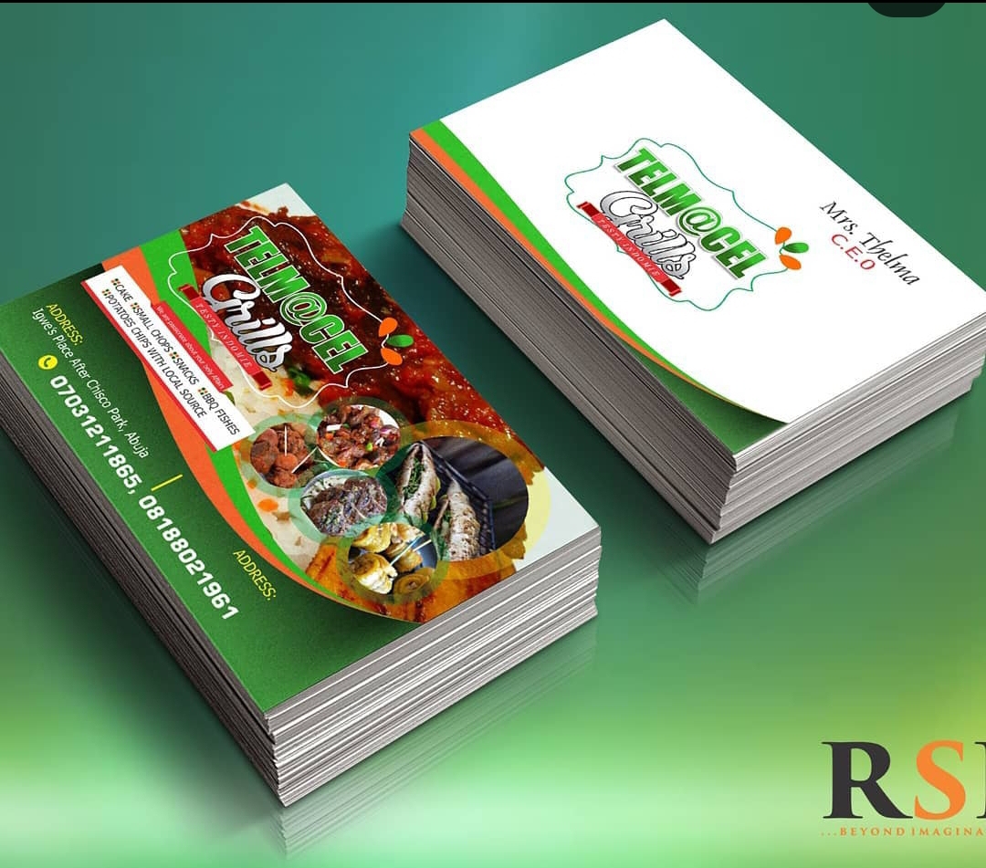 Printed food business cards by RSD Media